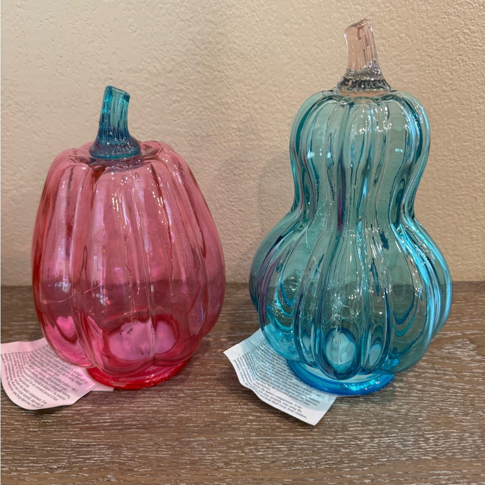Target Light Up Glass Pumpkins set of 2